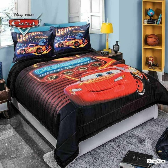 Cars Blanket for Boys Kids Sherpa Fleece Blanket - Picture 1 of 4